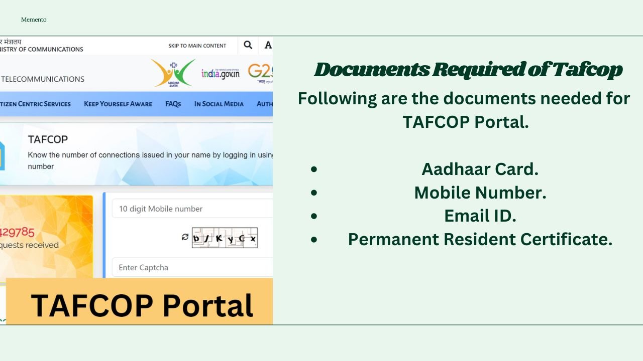 Documents Required of Tafcop