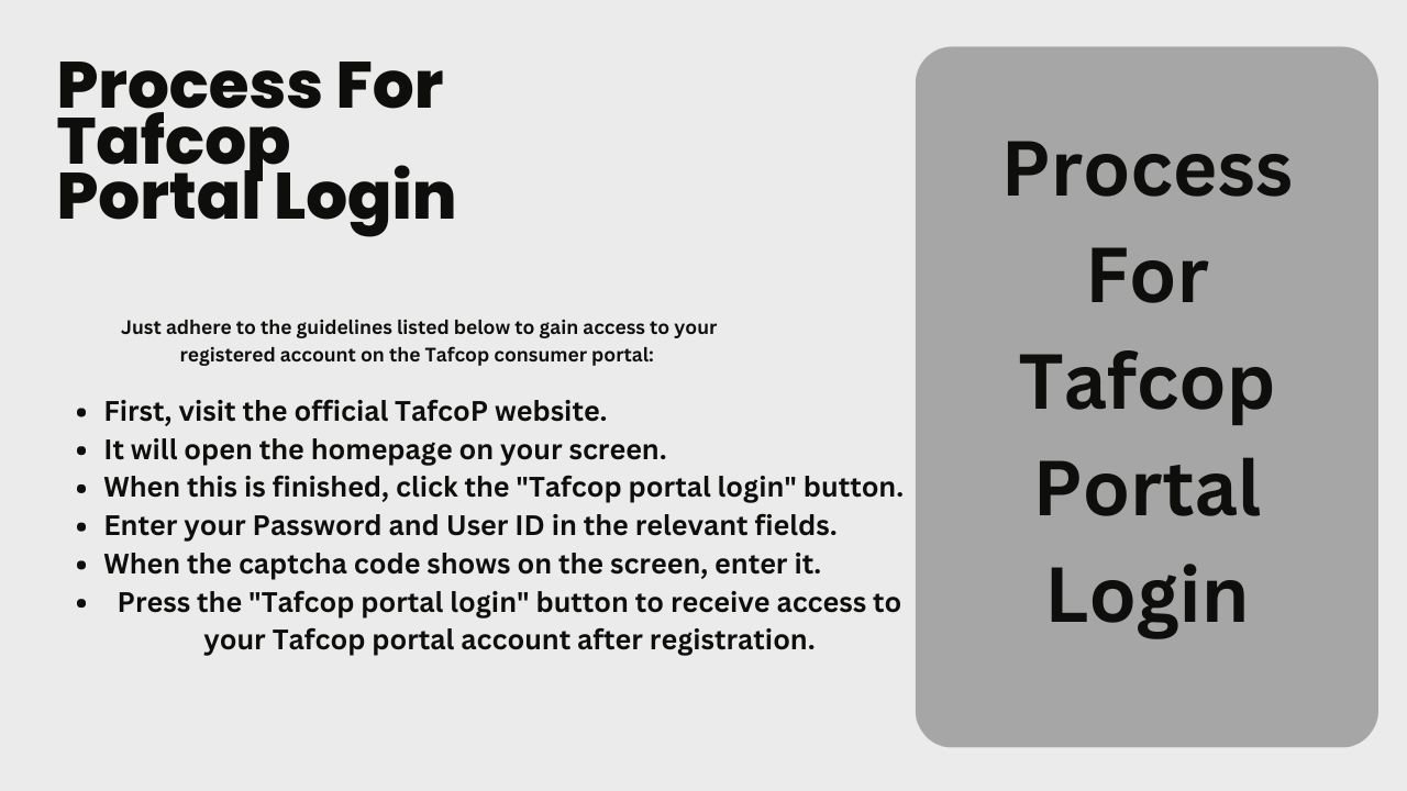 Process For Tafcop Portal Login